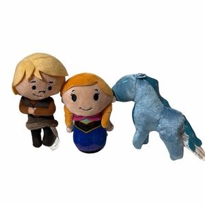Disney Frozen Plush Bundle Hallmark Itty Bittys Ana Just Play Kristoff Horse Toy